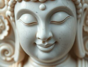 Chi tiết khuôn mặt tượng